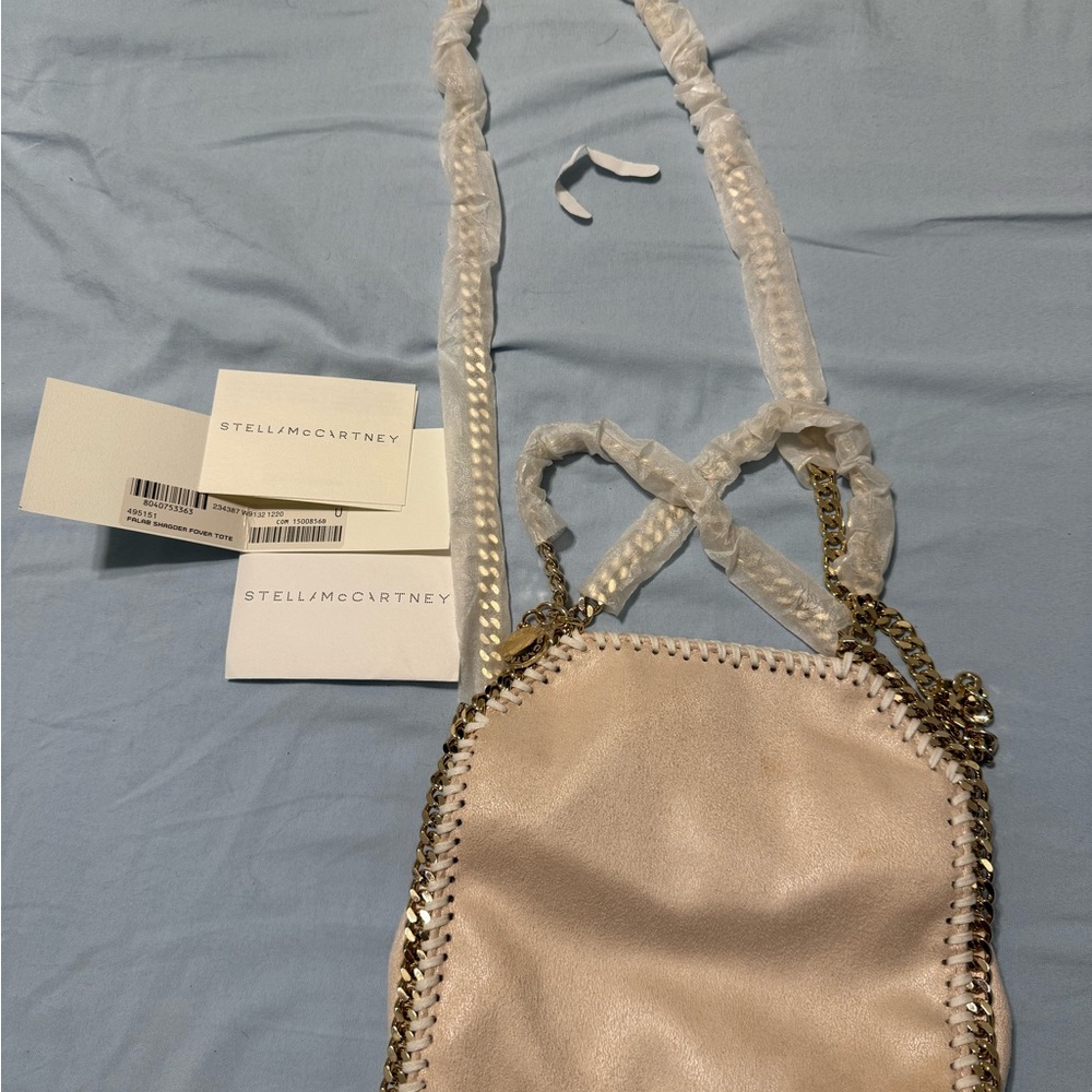 Stella McCartney Beige Chain-Trim Shoulder Bag
